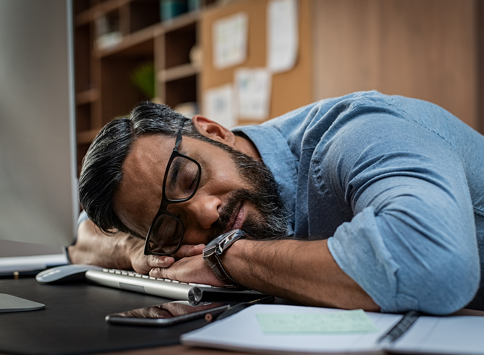 Man shopping for insurance falls asleep